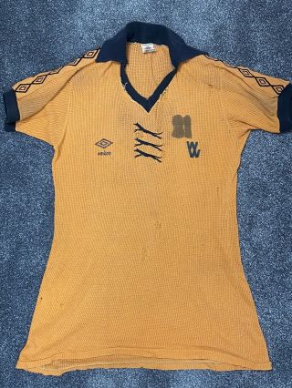 Rare Match Worn Wolverhampton Wanderers Wolves Airtex Umbro 1977 Football Shirt