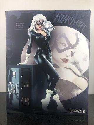 Rare Sexy Sideshow Collectible Print Premium Exclusive Black Cat Statue Nib