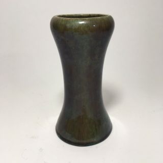 Unusual Muncie Pottery Vase - Classic Shape - Rare Textured High Gloss Green