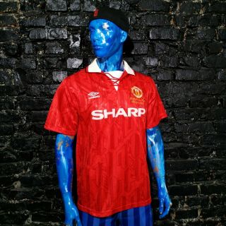 Manchester United Rare Jersey Home Shirt 1992 - 1994 Red Umbro Trikot Mens Sz L