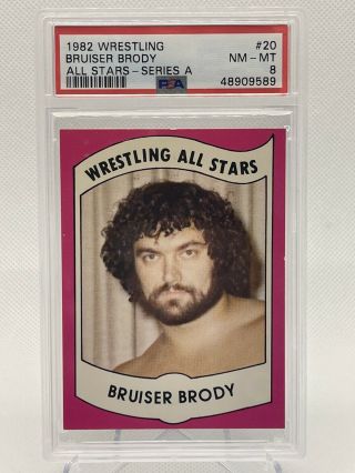 Rare 1983 Wrestling All Stars Bruiser Brody Card Series A Psa 8 Rookie Rc