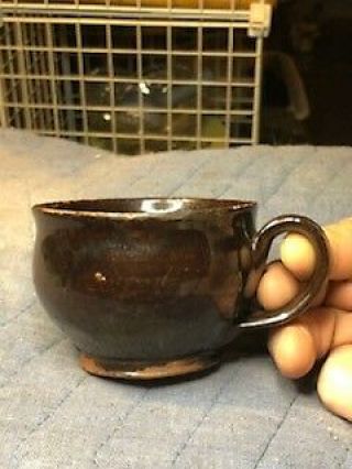 Rare Virginia Found 18th Or Early 19th Century American Redware Pottery Cup