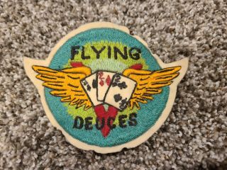 Usmc Vmf - 222 Fighter Squadron Flying Deuces Wwii Vintage Rare Patch Corsair