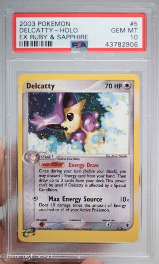 Psa 10 Pokemon Delcatty 5/109 Holo Ex Ruby & Sapphire Rare Card Pop 8