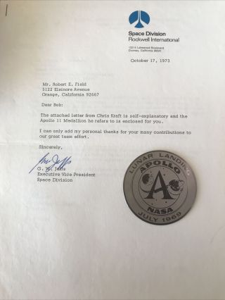 Rare Apollo 11 Medal With Die Flown To The Moon And Back.  With Paperwork
