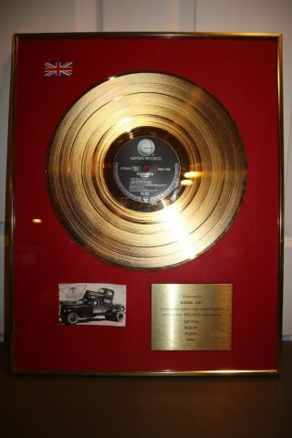 Aerosmith Gold 100,  000 Uk Cd Record Award Framed Presented Plaque " Pump " Rare