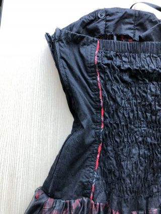 RESERVED rare vintage tripp nyc red plaid mini corset dress 6