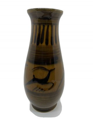 Rare Vintage Lapid Israel Ceramic Pottery Vase Eilot Gazelle Deer 1950’s