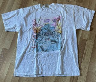 Vintage 80s Led Zeppelin White T Shirt Rare Band Concert Xl