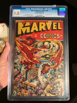 Marvel Mystery Comics 58 Cgc 1.  0 Timely Complete Rare Human Torch