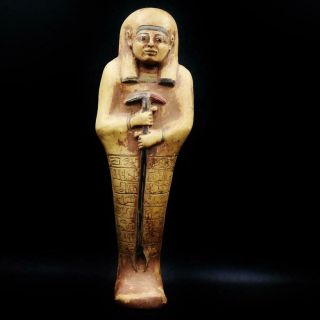 Xxxl_rare Antique Egyptian Faience Ushabti (shabti) Statue Figure.  Ancient Egypt