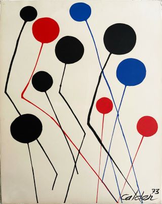 Rare Vintage Lithograph / Print Signed By Alexander Calder 73