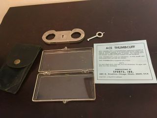Vintage Ace Model 1 Thumbcuffs Circa 1960 