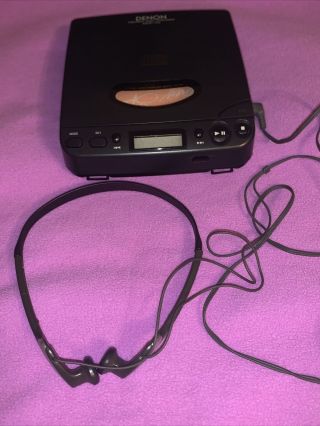 Rare Denon Dcp - 70 Portable Cd Player Discman W/ Panasonic Headphones