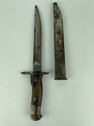 Rare Modified Japanese Type 100 Paratrooper Fighting Knife Bayonet With Scabbard