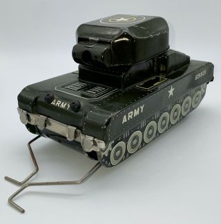 Rare 1958 Linemar Superman Fighting Tank Battery Op Tin Toy