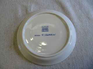 Vintage Arabia Finland Cup & Saucer Rare Uosikkinen Design Riaka Blue & White 5