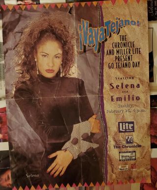 Xtremely Rare Selena Quintanilla Promo Poster For Last Concert Houston Astrodome