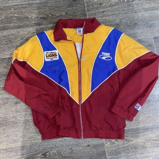 Vintage Afl Brisbane Lions Jacket 90s Official Rare Puma Colour Block Fits M