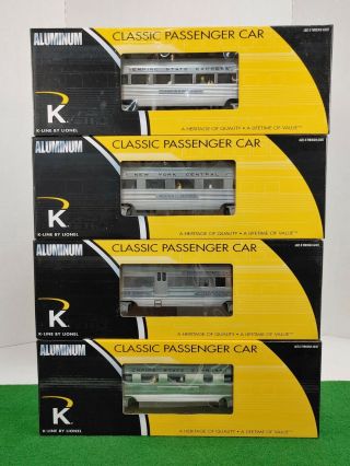 K - Line 6 - 21594 Nyc Empire State Express 15 " Aluminum Passenger Car 4 - Pack Rare