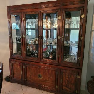 Rare Bernhardt Flair Shibui Dining Room Table W/6 Chairs And China Cabinet