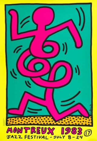 Keith Haring Montreux Festival 1983 Poster Very Rare