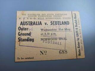 Australia V Scotland - 31 May 1967 - Rare International Ticket From Adelaide