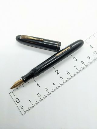 Vtg Rare Black Sailor Pocket Lever Fountain Pen - 12k F Flex Nib - For Restore