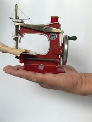 Antique Rare German Miniature Sewing Machin Sew Perfect (see Video)
