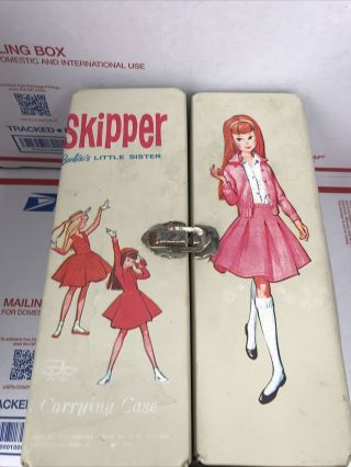 Rare Vintage Mattel 1964 Tan Barbie Skipper Doll Carrying Case