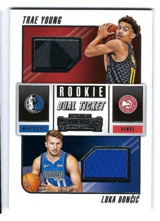 2018 Contenders Rd - Lt Luka Doncic Trae Young Rookie Dual Ticket Patch Sp Rare R