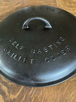 Rare Vintage Cast Iron Griswold 12 Self Basting Skillet Cover Lid Large Logo 472 2