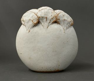 Mid Century Warren Hullow Stoneware Weed Pot Twig Vase Vintage Pottery Rare 6.  5”