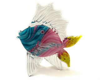 Mark Eckstrand Signed Studio Art Glass Fish Sculpture Figurine Hand Blown Rare