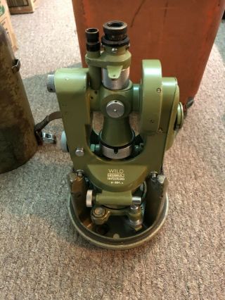 Vintage Wild Heerbrugg T1a Theodolite Transit With Bullet Case 88476 Swiss Rare