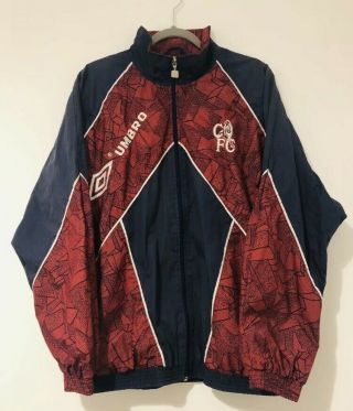Rare Vintage Chelsea 1996 - 1997 Umbro Football Woven Training Jacket Size Xl