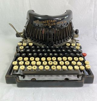 Rare Machine à écrire Columbia Bar - Lock 1908 Typewriter Vintage Tbe