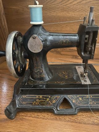 RARE Antique Toy Sewing Machine - Muller - German - Early 1900 ' s 3