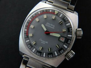 Vtge Rare Olma Caravelle 200 Compressor Automatic Diver Watch.  1960s