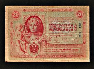 Austria Hungary 20 Korona Kronen 1900 Pick 5.  Very rare banknote 2