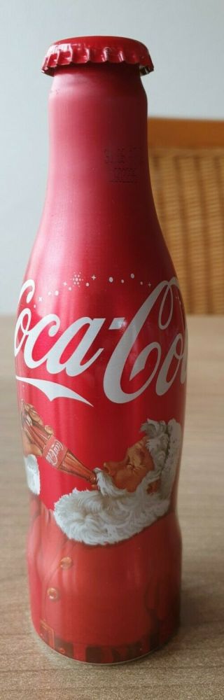 Coca Cola Alu Bottle From Switzerland.  Very Rare Christmas Bottle.  Empty