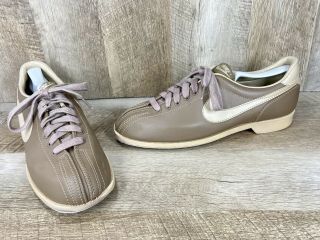 Vintage Nike Bowling Shoes 1984 80s Tan Swoosh Rare Men’s Size 9.  5 840608sn