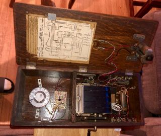 RARE Antique Wall Phone 1906 Western Electric Wood Hand Crank - ? 2