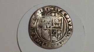 1608 Hammered Sixpence.  Rare Date.  V.  Clear Date.  James 1st.  British Stuart.  1609