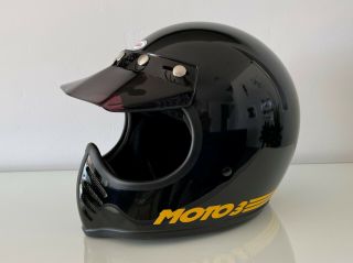 Rare Vintage 1980s Bell Moto Iii Helmet Bell Moto 3 Black 7 - 1/2 Motox Bmx