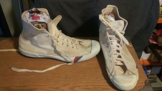 Vintage Rare Us Pro - Keds White Canvas High - Top Basketball Sneakers Size 9 Shoe