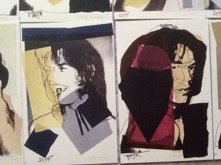 Mick Jagger/Andy Warhol/limited edition promotional Rare Gallery Opening Cards. 5