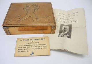 Rare Rockwell Kent Chase Art Deco Cigarette Box