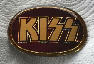 Vintage & Rare Pacifica 1970s Aucoin Mgt (1978 Kiss Gold Prism Belt Buckle)
