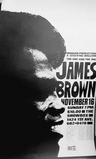 100 James Brown Poster Seattle Showbox 1980 Rare Vintage Art Chantry